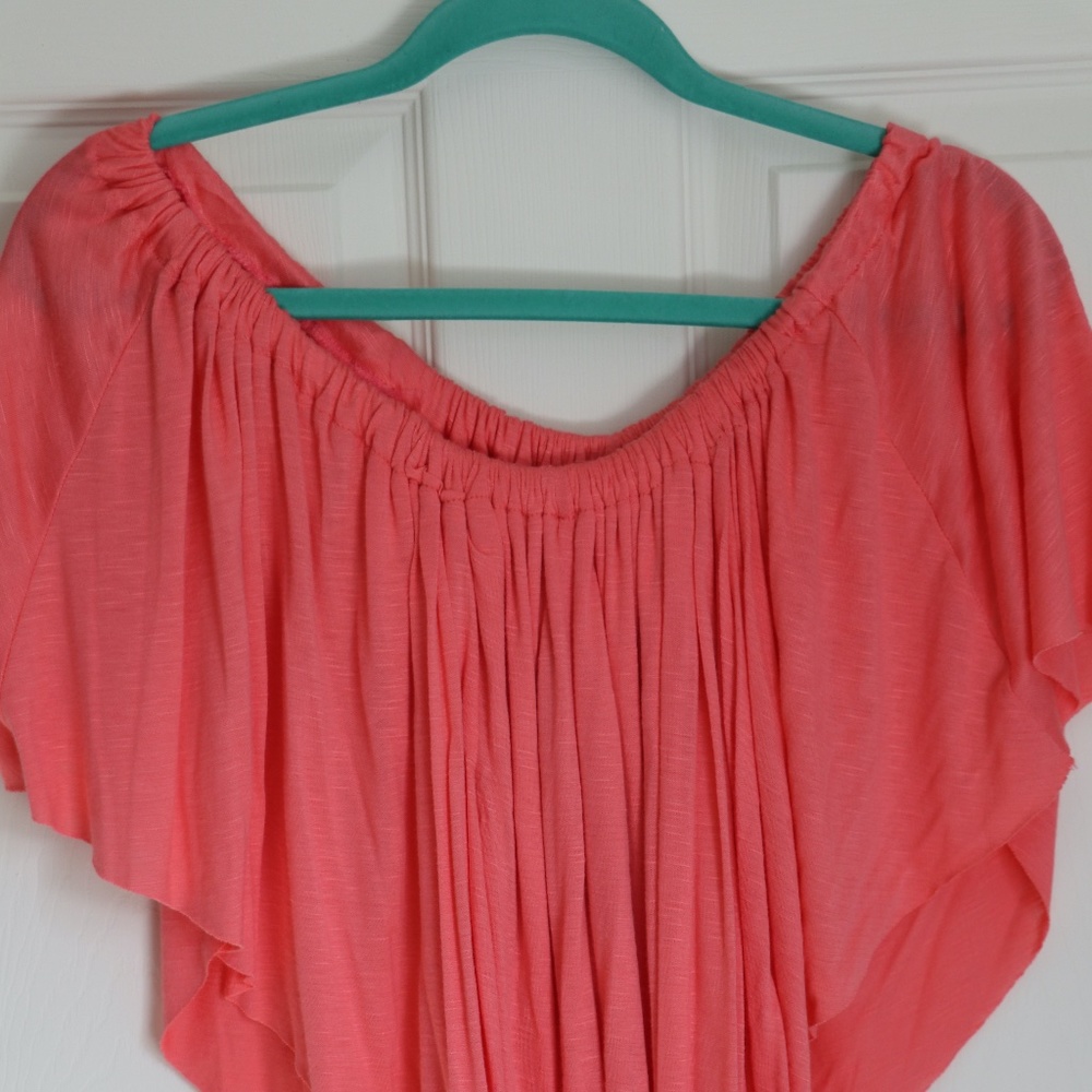 Coral Off Shoulder Top